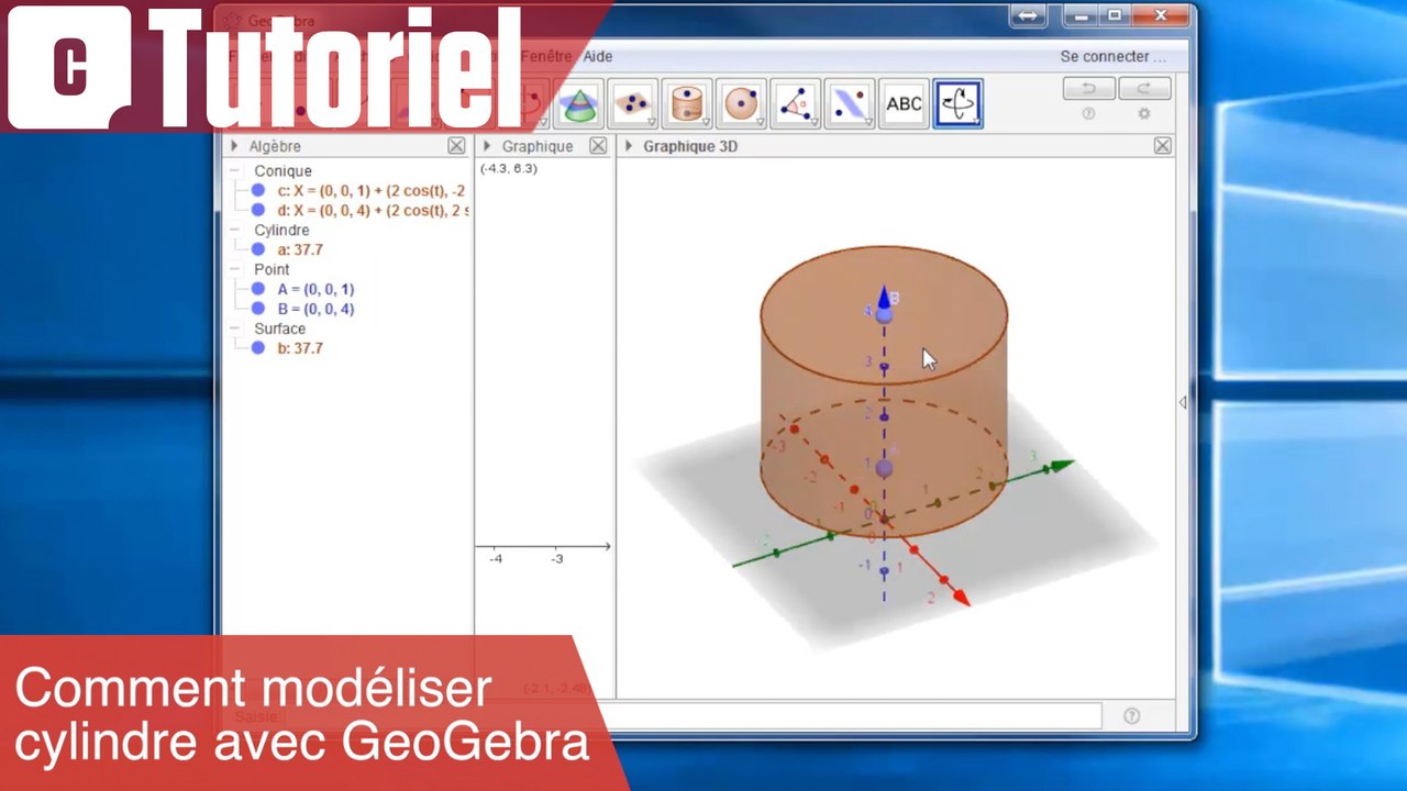 Tuto : comment modéliser un cylindre avec GeoGebra