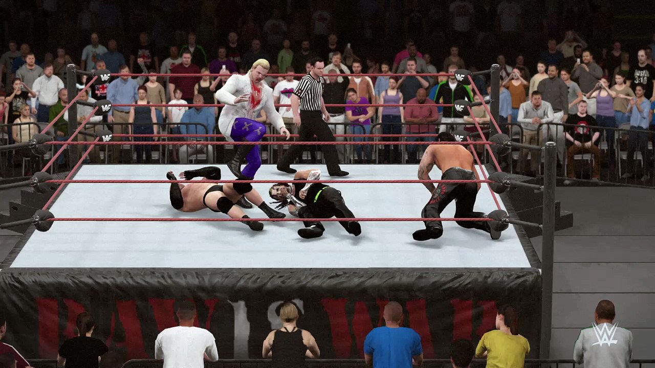 WWE 2K16 gangrel v ryback v jeff hardy v baron corbin