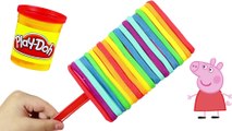 Play Doh Rainbow Ice Cream Popsicle Licorice Peppa Pig Funny Toys Video for Kids