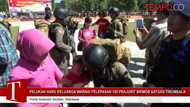 Pelukan Haru Keluarga Warnai Pelepasan 105 Satgas Tinombala