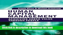 [Read PDF] Human Capital Management: Achieving Added Value through People Ebook Free