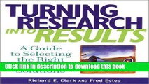 [Read PDF] Turning Research Into Results: A Guide to Selecting the Right Performance Solutions