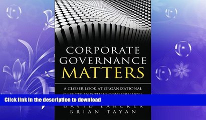 FAVORIT BOOK Corporate Governance Matters: A Closer Look at Organizational Choices and Their