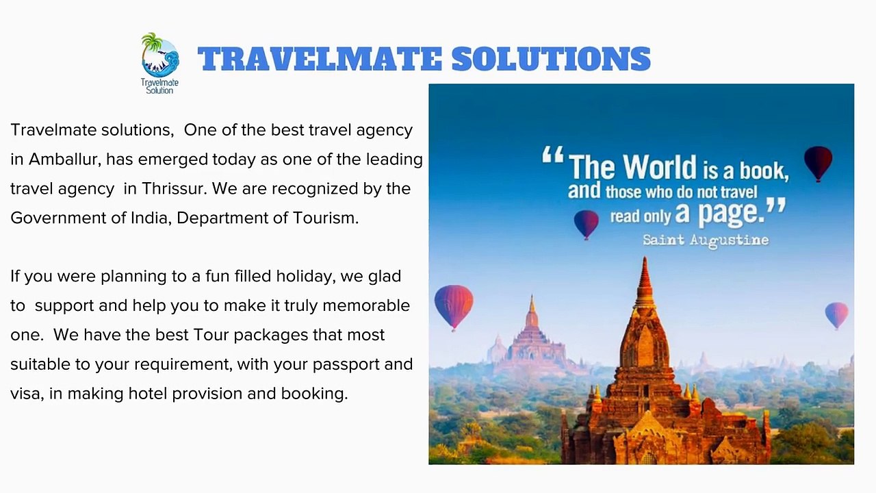 Travel Agencies In Amballur - Best Tour Packages Near Thrissur