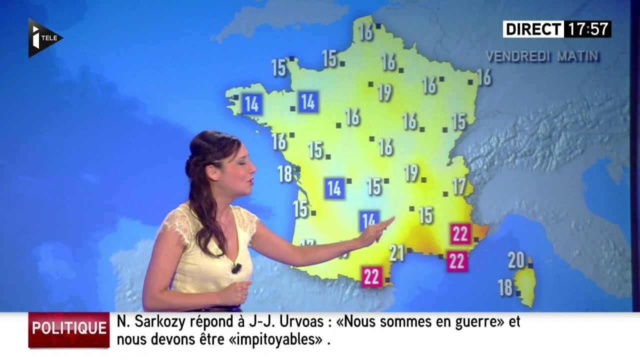 MARLENE DURET pour LA METEO du 2016 07 28 sur itele
