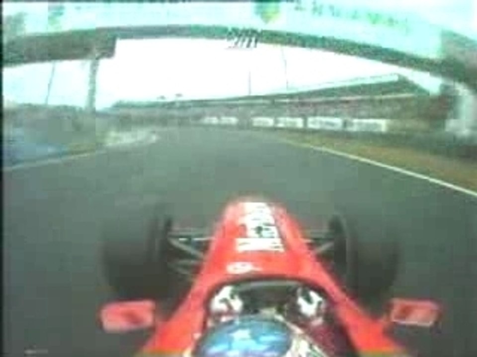 Rubens Barrichello passing David Coulthard in Brazil in 2000