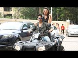 Varun Dhawan Parineeti Chopra Riding ATV On Mumbai Roads For Dishoom Promotions