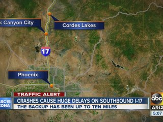 2 crashes create heavy delays on I-17 Sunday