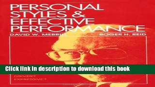 Download Personal Styles   Effective Performance Book Online