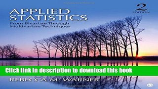 Download Applied Statistics: From Bivariate Through Multivariate Techniques E-Book Free