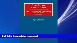 READ THE NEW BOOK Real Estate Transactions, Cases and Materials on Land Transfer, Development and