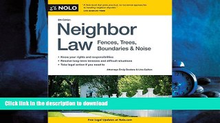 READ ONLINE Neighbor Law: Fences, Trees, Boundaries   Noise FREE BOOK ONLINE