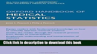 E-Books Oxford Handbook of Medical Statistics (Oxford Medical Handbooks) Full Online
