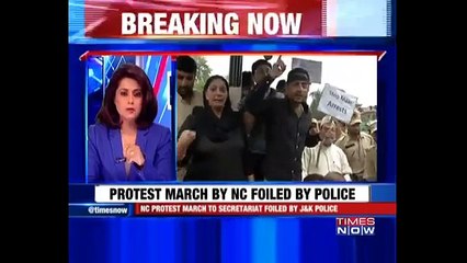 NC Leaders Protest Against Mehbooba Mufti - Kashmir Unrest