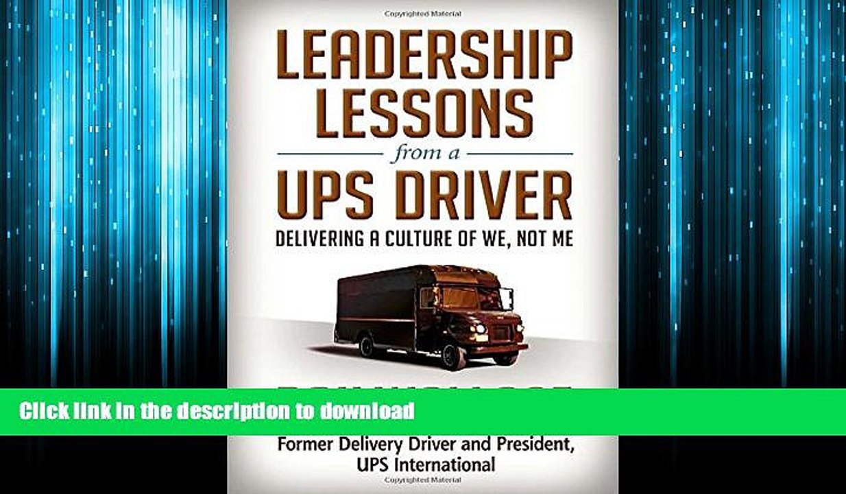 FAVORIT BOOK Leadership Lessons from a UPS Driver: Delivering a Culture of We, Not Me READ EBOOK