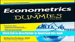 [Popular Books] Econometrics For Dummies Full Online