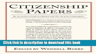[Popular Books] Citizenship Papers: Essays Free Online