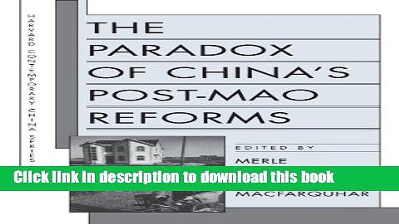[Popular Books] The Paradox of China s Post-Mao Reforms Free Online