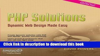 [Popular] Book PHP Solutions: Dynamic Web Design Made Easy Free Download