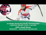USA v South Korea | Prelim | 2016 Ice Sledge Hockey Pan Pacific Championships, Buffalo