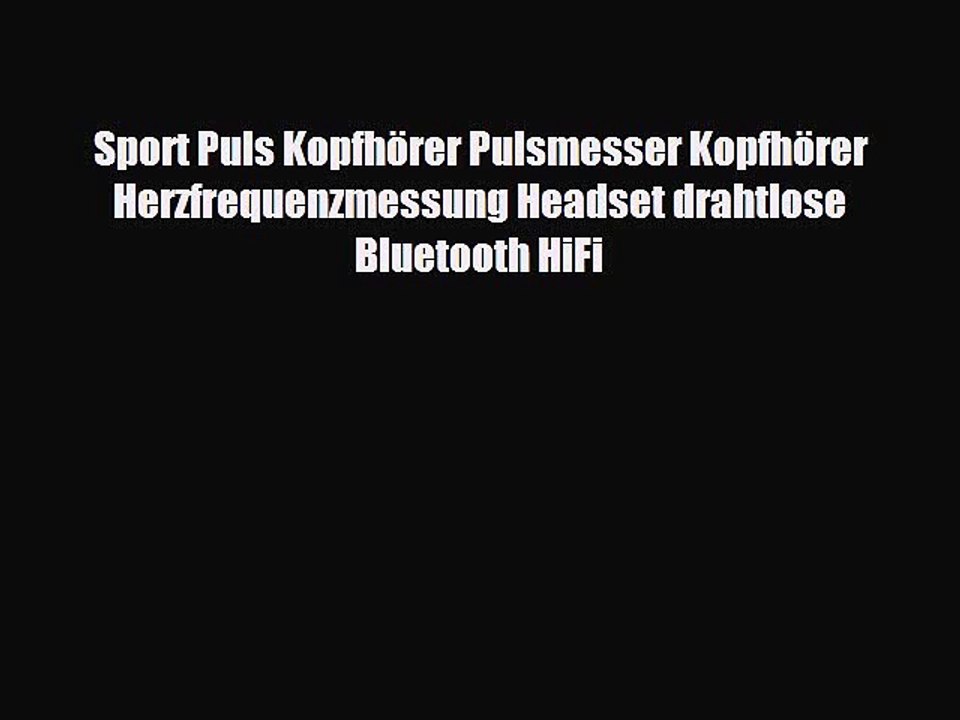 Sport Puls KopfhÃ¶rer Pulsmesser KopfhÃ¶rer Herzfrequenzmessung Headset drahtlose Bluetooth HiFi