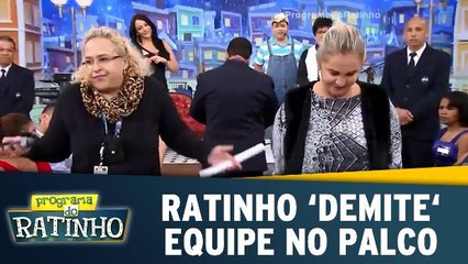 Ratinho `demite` equipe no palco