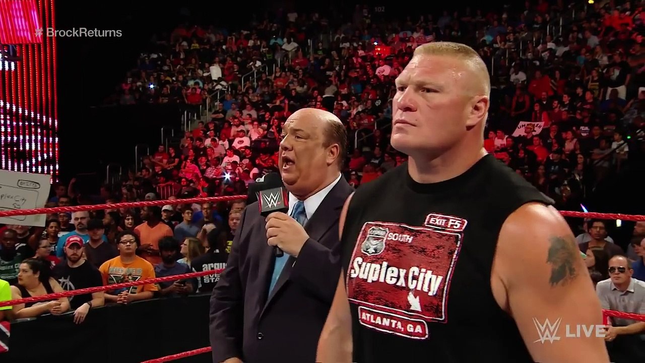 Randy Orton invades Raw to attack Brock Lesnar Raw Aug 1 2016