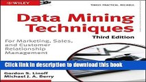 [Popular] Book Data Mining Techniques: For Marketing, Sales, and Customer Relationship Management