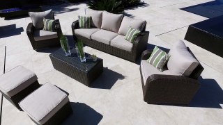 Moda Furnishings Rattan Garden Furniture- Windsor 4 Rattan Garden Sofa