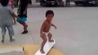 Amazing Baby uses a skateboard professionally