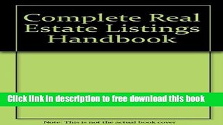 [Reading] Complete real estate listings handbook Ebooks Online
