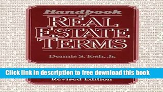 [Reading] Handbook of Real Estate Terms Revised Ebooks Online