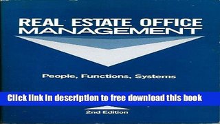 [Reading] Real Estate Office Management: People, Functions, Systems New Online