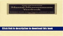 [Popular Books] The Fifteenth Mental Measurements Yearbook (Buros Mental Measurements Yearbook)