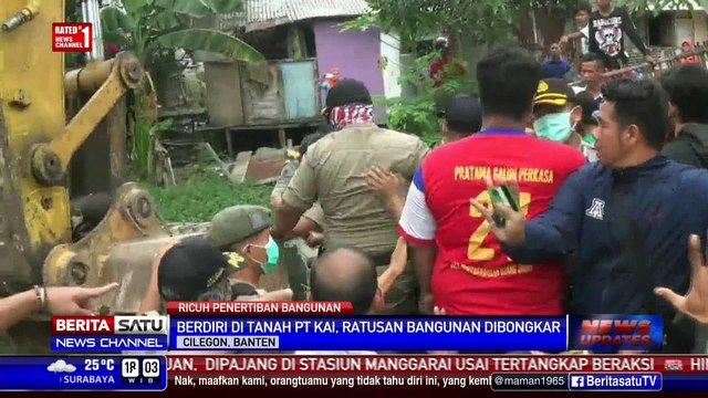 Ratusan Bangunan Liar di Atas Lahan PT KAI Dibongkar