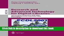 [Popular Books] Research and Advanced Technology for Digital Libraries: 5th European Conference,