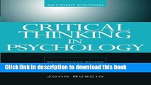 [Popular Books] Critical Thinking in Psychology: Separating Sense from Nonsense Download Online