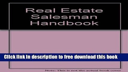 [Reading] Real Estate Salesman Handbook Ebooks Online