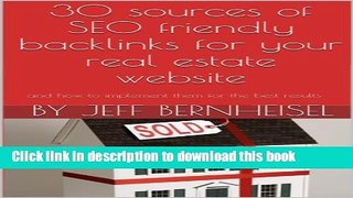 [Read PDF] 30 sources of SEO friendly backlinks for your real estate website Download Free