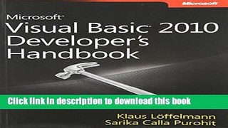 [Popular Books] Microsoft Visual Basic 2010 Developer s Handbook Free Online