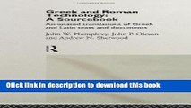 Ebook Greek and Roman Technology: A Sourcebook: Annotated Translations of Greek and Latin Texts