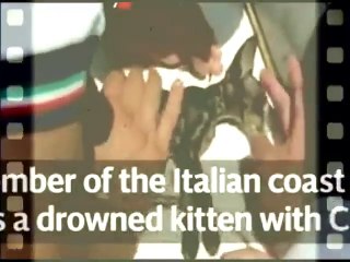 Les gardes-côtes italiens font l'impossible pour maintenir un chat en vie après l'avoir sauvé d'une noyade
