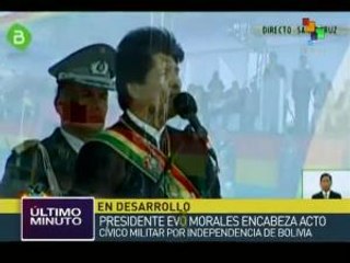 Pdte. boliviano preside aniversario 191 de la independencia del país