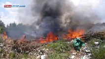 Incendio tra Andria e Barletta: rischio esplosioni a causa dei rifiuti abbandonati