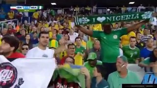 Beautiful Brazil female fan in the match of Nigeria vs Iran