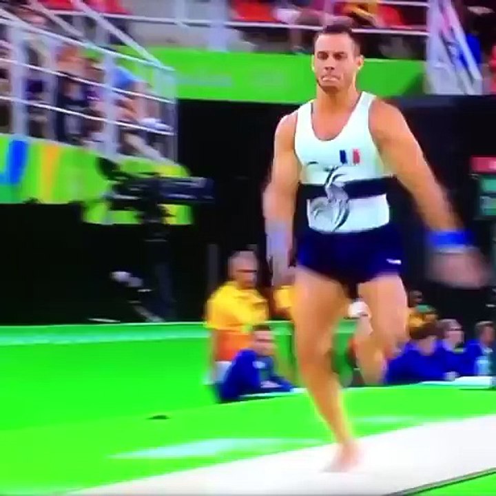 CRASH LANDING -- French gymnast Samir Ait Said suffers broken leg [RIO 2016 Olympics]