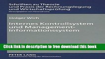 [Full] Internes Kontrollsystem und Management-Informationssystem: Analyse der Systembedeutung fuer