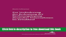 [Full] Zur Veraenderung der Bedeutung der Rechnungslegung Â«deutscherÂ» Unternehmen im Zeitablauf