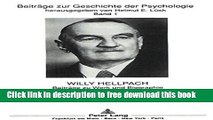 [Full] Willy Hellpach: Beitraege zu Werk und Biographie Online New