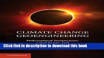 Books Climate Change Geoengineering: Philosophical Perspectives, Legal Issues, and Governance